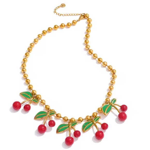 Cherry La Cherie 18K Gold Stainless Steel Waterproof Necklace - Picture 6 of 17